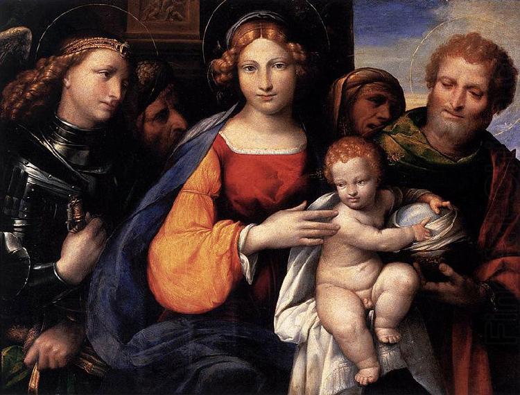 Virgin and Child with Saints Michael and Joseph, Benvenuto Tisi